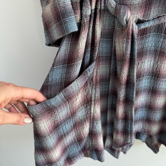 Free People before i let go romper with revere collar in vintage plaid, size Sm - Picture 16 of 16